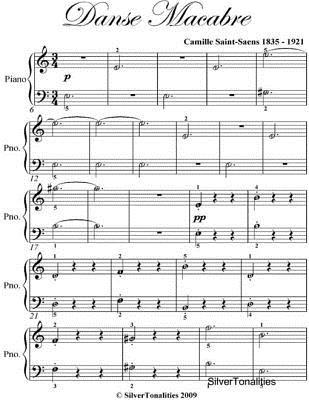 Read Danse Macabre Easy Piano Sheet Music in Aminor - Silver Tonalities file in PDF